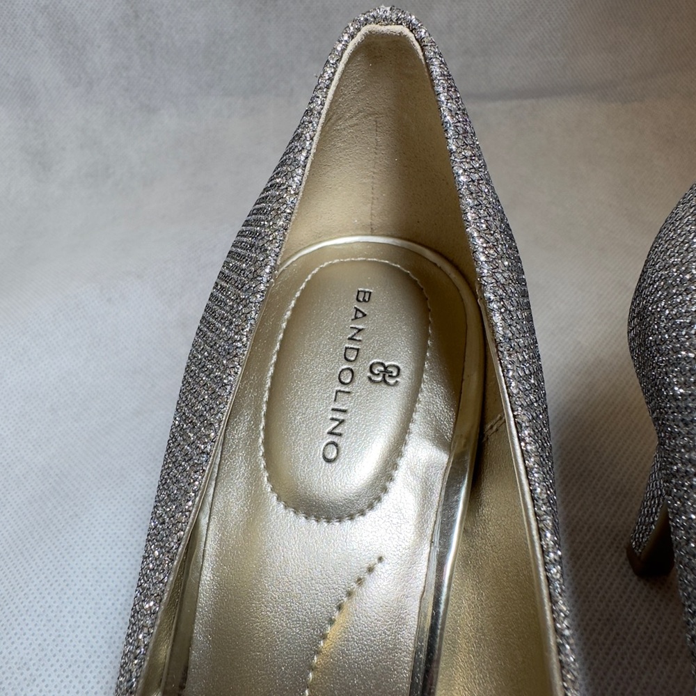 Bandolino Gold Glitter Peep-Toe Heels US Size:8 - Picture 5 of 9